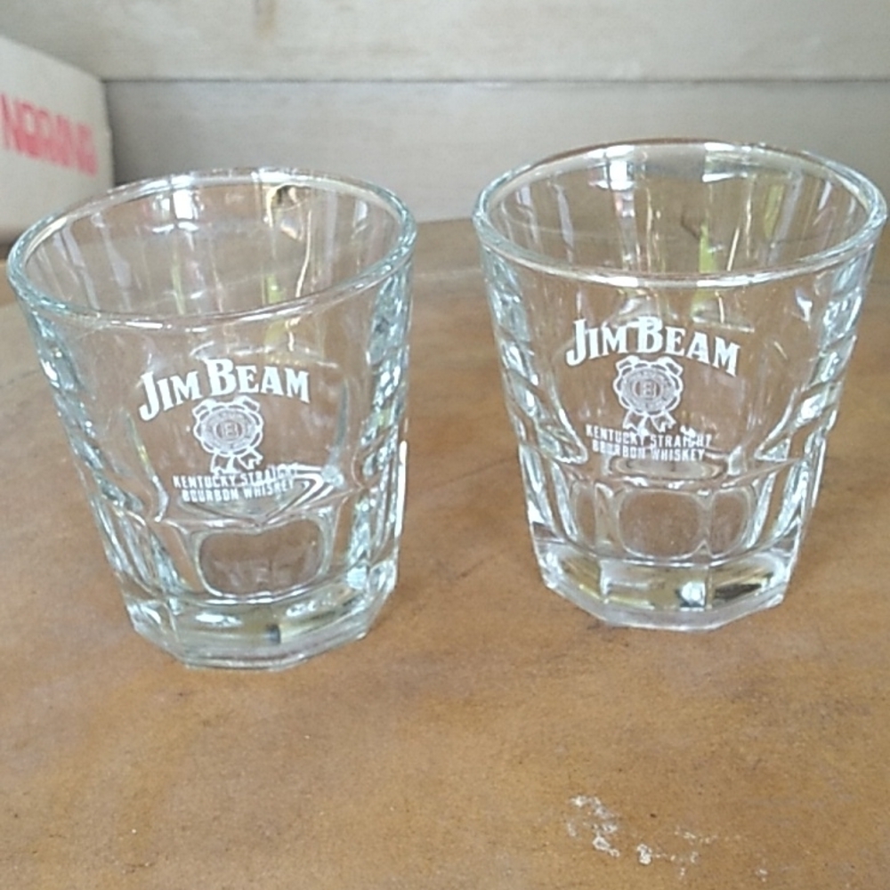 Jim Beam low ball boubon galsses barware